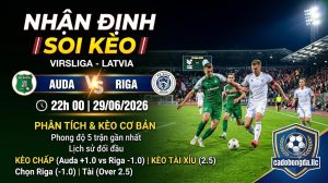 Nhận định soi kèo Auda vs Riga 22h 00 ngày 29/06/2026 – Virsliga