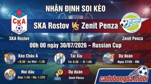 Nhận định soi kèo SKA Rostov vs Zenit Penza 00h 00 ngày 30/07/2026 – Cup