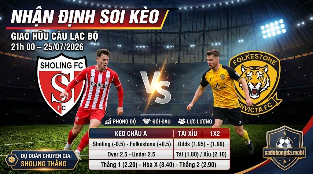 Nhận định soi kèo Sholing vs Folkestone Invicta 21h 00 ngày 25/07/2026 – Friendlies Clubs