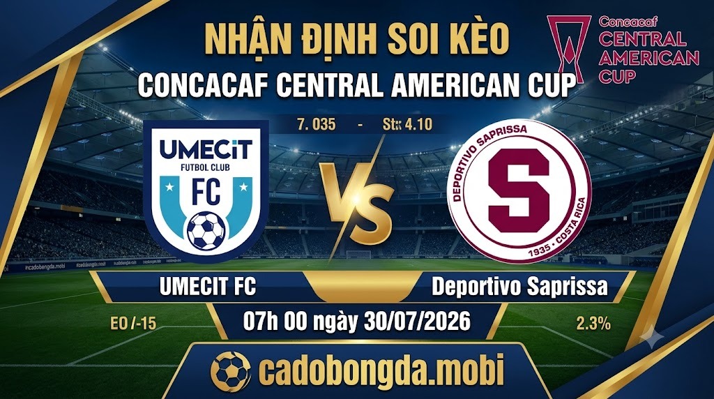 Nhận định soi kèo UMECIT vs Deportivo Saprissa 07h 00 ngày 30/07/2026 – CONCACAF Central American Cup