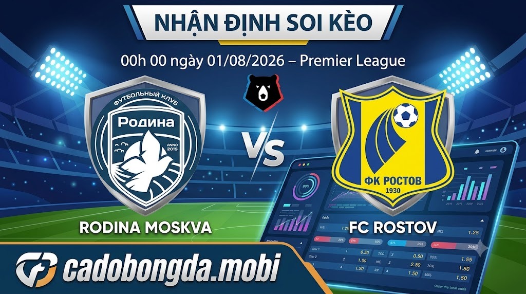 Nhận định soi kèo Rodina Moskva vs FC Rostov 00h 00 ngày 01/08/2026 – Premier League