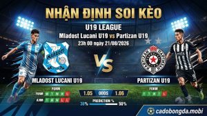 Nhận định soi kèo Mladost Lucani U19 vs Partizan U19 23h 00 ngày 21/08/2026 – U19 league
