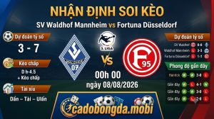 Nhận định soi kèo Waldhof Mannheim vs Fortuna Düsseldorf 00h 00 ngày 08/08/2026 – 3. Liga