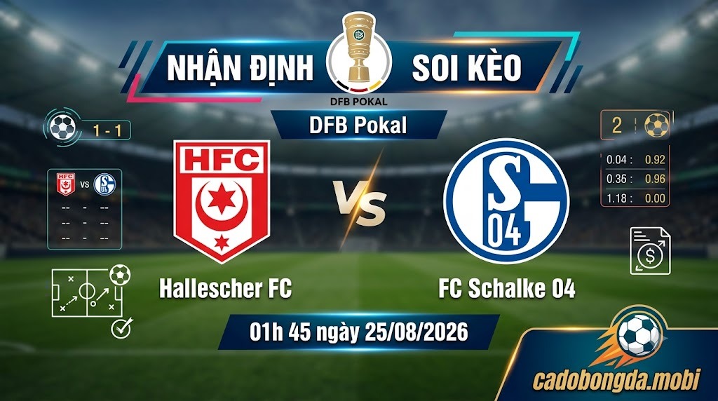 Nhận định soi kèo Hallescher FC vs FC Schalke 04 01h 45 ngày 25/08/2026 – DFB Pokal