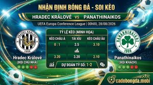 Nhận định soi kèo Hradec Králové vs Panathinaikos 00h 00 ngày 28/08/2026 – UEFA Europa Conference League