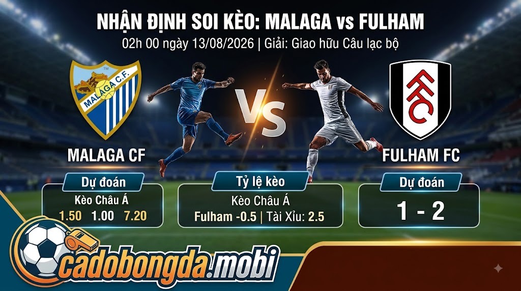 Nhận định soi kèo Malaga vs Fulham 02h 00 ngày 13/08/2026 – Friendlies Clubs