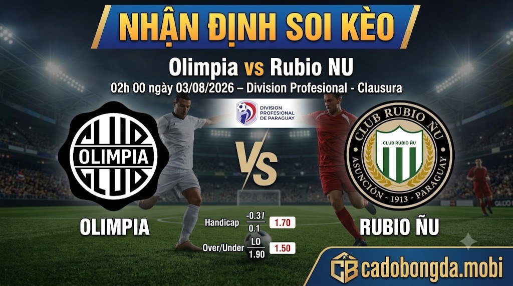 Nhận định soi kèo Olimpia vs Rubio NU 02h 00 ngày 03/08/2026 – Division Profesional - Clausura