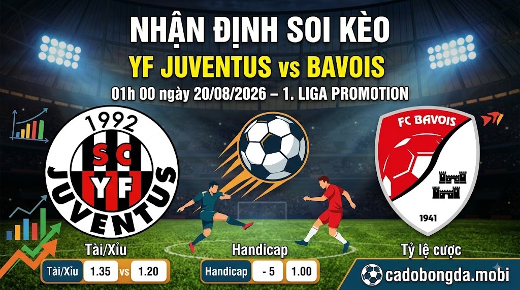 Nhận định soi kèo YF Juventus vs Bavois 01h 00 ngày 20/08/2026 – 1. Liga Promotion