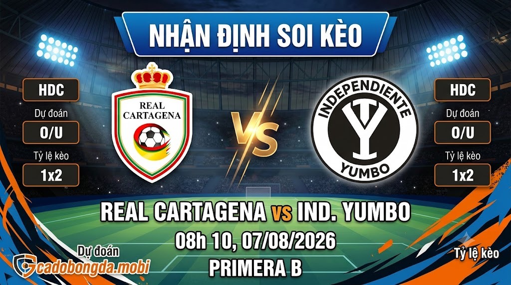 Nhận định soi kèo Real Cartagena vs Ind. Yumbo 08h 10 ngày 07/08/2026 – Primera B