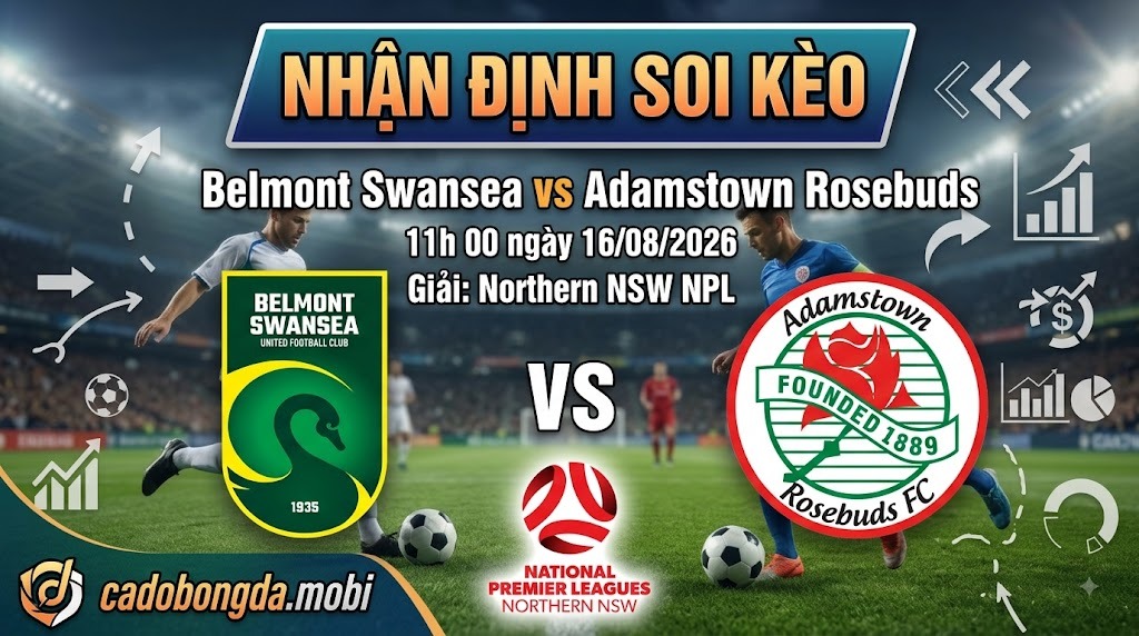 Nhận định soi kèo Belmont Swansea vs Adamstown Rosebuds 11h 00 ngày 16/08/2026 – Northern NSW NPL