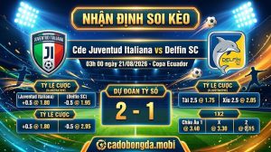 Nhận định soi kèo Cde Juventud Italiana vs Delfin SC 03h 00 ngày 21/08/2026 – Copa Ecuador