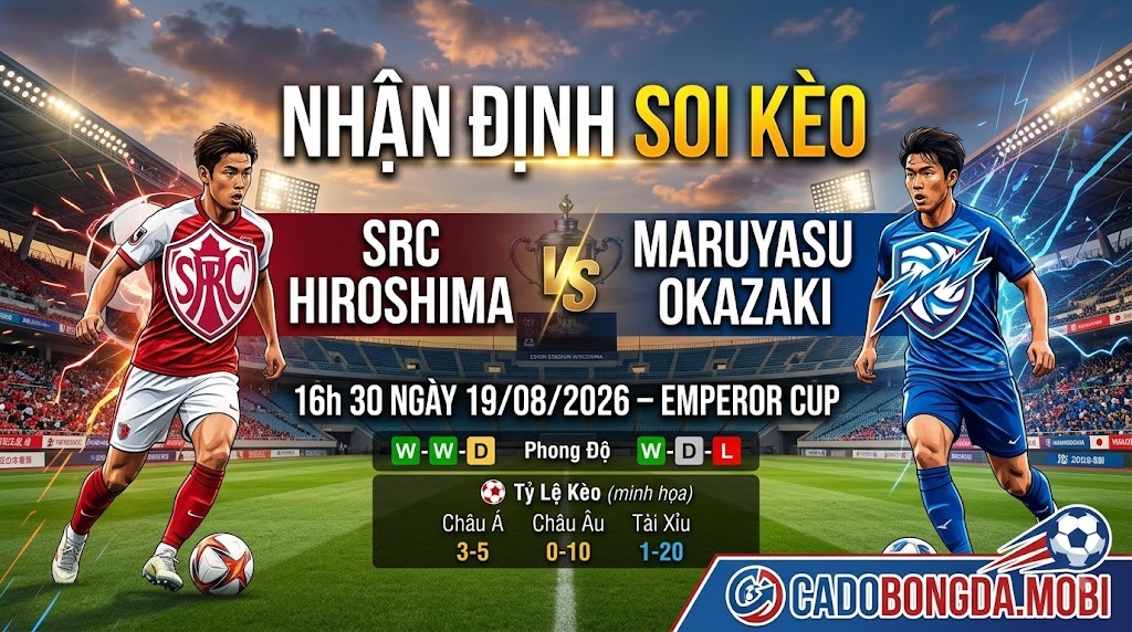 Nhận định soi kèo SRC Hiroshima vs Maruyasu Okazaki 16h 30 ngày 19/08/2026 – Emperor Cup
