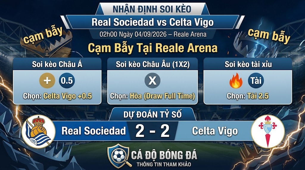 Nhận Định Soi Kèo Real Sociedad vs Celta Vigo (02h00 Ngày 04/09): Cạm Bẫy Tại Reale Arena