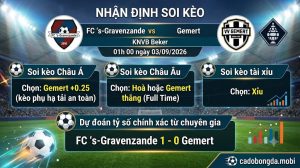 Nhận định soi kèo FC 's-Gravenzande vs Gemert 01h 00 ngày 03/09/2026 – KNVB Beker